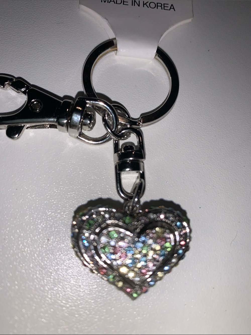 Crystal heart purse/bag charm Keychain